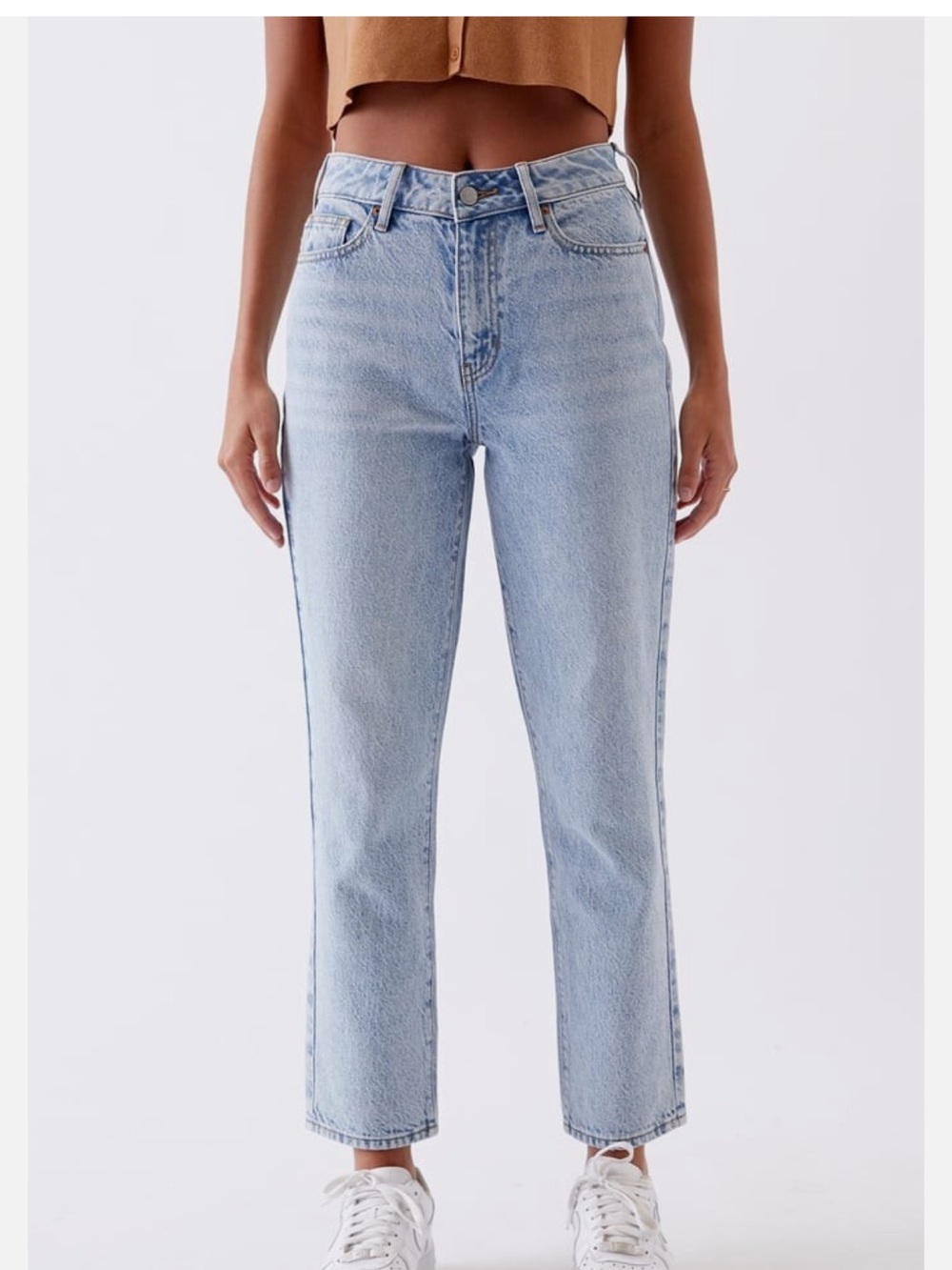 PacSun Light Blue High-Rise Cropped Straight Jeans